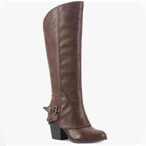 Brown  Womenś Knee-High Leather Boots Size 5M